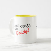 Noem me gewoon papa tweekleurige koffiemok (Voorkant links)