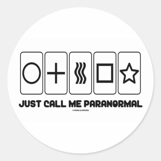 Noem me gewoon Paranormal (Zener Cards) Ronde Sticker (Voorkant)