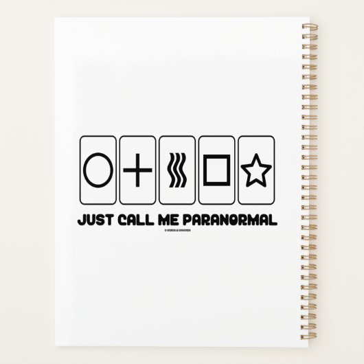 Noem me gewoon paranormale Zener Kaarten Planner (Achterkant)
