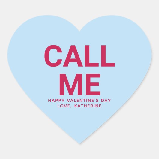 Noem me grappig schattig Valentijnsdag gesprek Hart Sticker (Voorkant)