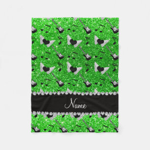 Noem me groene glitter guitars muziek fleece deken