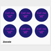 Noem me hij ronde sticker (Vel)