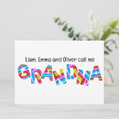 Noem me kleinma Crochet Letters Child Names Kaart (Staand voorkant)