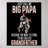 Noem me maar Big Papa Old Man Funny Motorcycle Quo Poster (Voorkant)