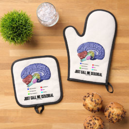 Noem Me Maar Cerebraal Hersen Anatomie Humor Ovenwant & Pannenlap Set