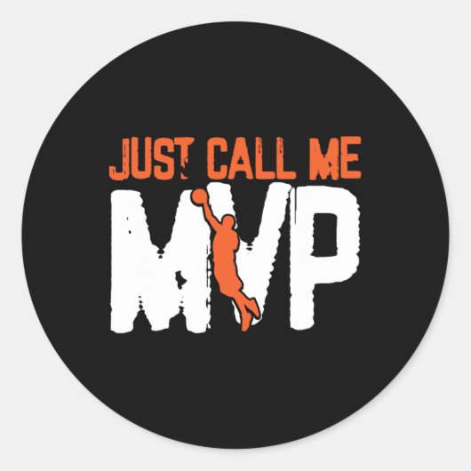 Noem me maar MVP Basketbalspeler Ronde Sticker (Voorkant)