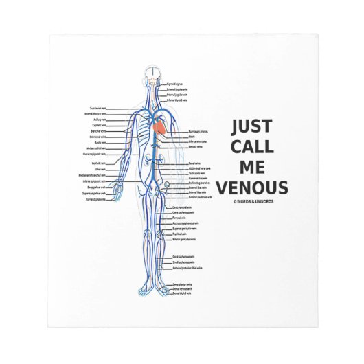 Noem me maar Venous Veins Venous System Notitieblok (Voorkant)