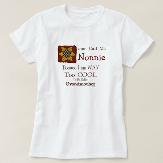 Noem me Nonnie Cool Oma T-shirt Prim Zonnebloem (Design voorkant)