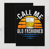 Noem me Old Fashioned Funny Whiskey Bourbon Bedankkaart (Voorkant / Achterkant)