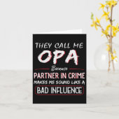 Noem me Opa Omdat Partner in Misdaad Funny Fathers Kaart (Gele Bloem)