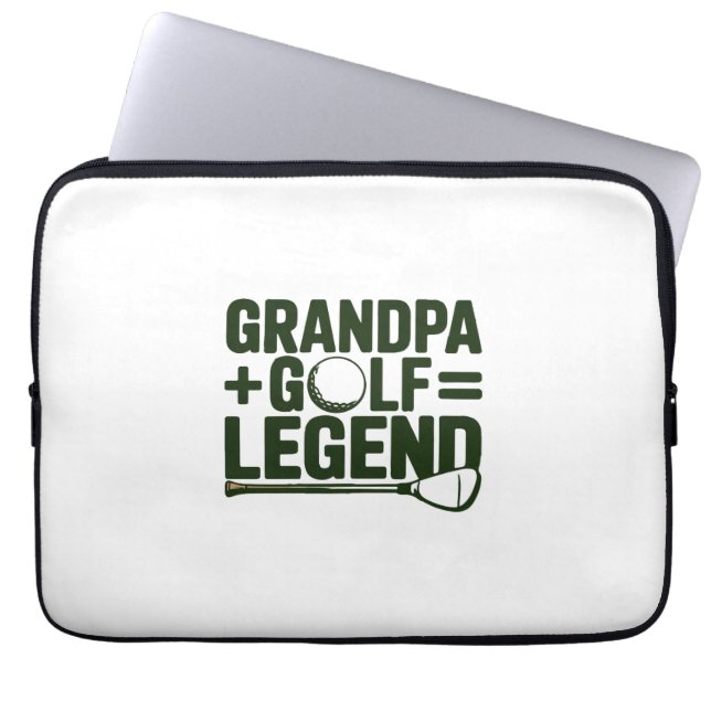 Noem me opa, zie me golfen laptop sleeve (Voorkant)