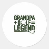 Noem me opa, zie me golfen ronde sticker (Voorkant)
