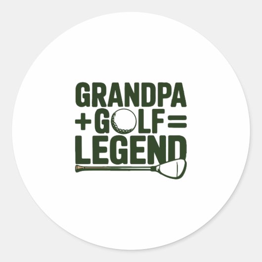 Noem me opa, zie me golfen ronde sticker (Voorkant)