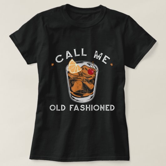 Noem me Oude Fashioned Whiskey Drink T-shirt (Design voorkant)