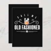 Noem me oude, gefashioned grappny Whiskey en Bourb Bedankkaart (Voorkant / Achterkant)