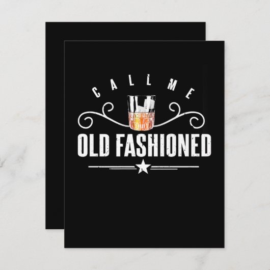 Noem me oude, gefashioned grappny Whiskey en Bourb Bedankkaart (Voorkant / Achterkant)