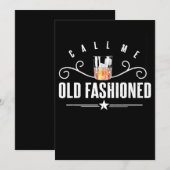 Noem me oude, gefashioned grappny Whiskey en Bourb Bedankkaart (Voorkant / Achterkant)