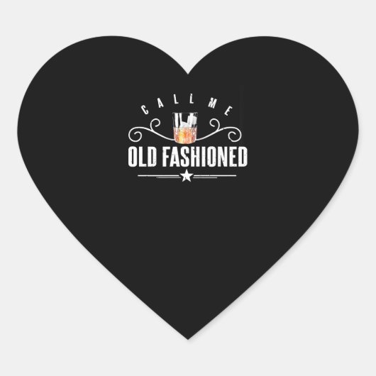Noem me oude, gefashioned grappny Whiskey en Bourb Hart Sticker (Voorkant)