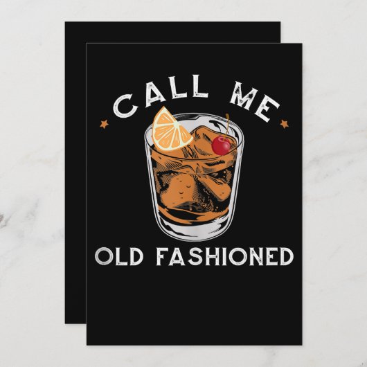 Noem me oude whiskey Drink cocktail Bedankkaart (Voorkant / Achterkant)