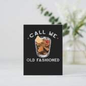Noem me oude whiskey Drink cocktail Bedankkaart (Staand voorkant)