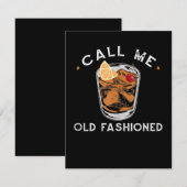 Noem me oude whiskey Drink cocktail Bedankkaart (Voorkant / Achterkant)