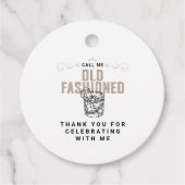 Noem me ouderwetse retro witte whisky verjaardag bedankjes labels (Voorkant)