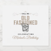 Noem me ouderwetse retro witte whisky verjaardag likeurfles etiket (Enkel label)