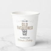 Noem me ouderwetse retro witte whisky verjaardag papieren bekers (Voorkant)