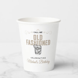 Noem me ouderwetse retro witte whisky verjaardag papieren bekers