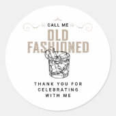 Noem me ouderwetse retro witte whisky verjaardag ronde sticker (Voorkant)