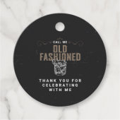 Noem me ouderwetse whisky cocktail verjaardag bedankjes labels (Voorkant)