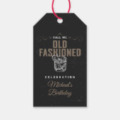 Noem me ouderwetse whisky cocktail verjaardag cadeaulabel (Voorkant)