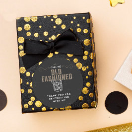 Noem me ouderwetse whisky cocktail verjaardag ronde sticker