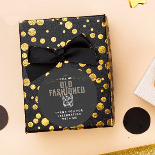 Noem me ouderwetse whisky cocktail verjaardag ronde sticker