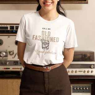 Noem me ouderwetse whisky verjaardag vrouwen t-shirt