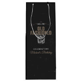 Noem me ouderwetse zwarte whiskey verjaardag wijn cadeautas (Achterkant)