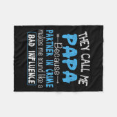 Noem me papa partner in misdaad papa vaders dag fa fleece deken (Voorkant (Horizontaal))