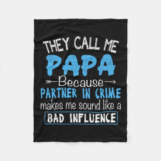 Noem me papa partner in misdaad papa vaders dag fa fleece deken (Voorkant)