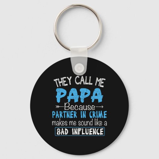 Noem me papa partner in misdaad papa vaders dag fa sleutelhanger (Voorkant)