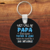 Noem me papa partner in misdaad papa vaders dag fa sleutelhanger (Voorkant)