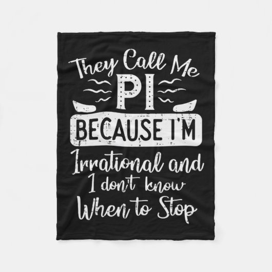 Noem me Pi omdat irrationele Funny Pi Day Wiskunde Fleece Deken (Voorkant)