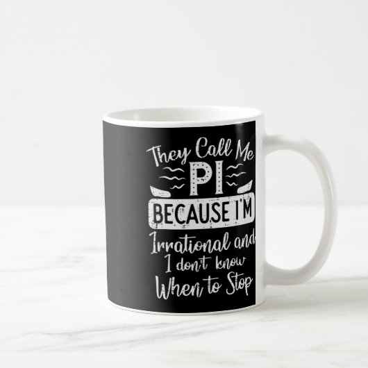 Noem me Pi omdat irrationele Funny Pi Day Wiskunde Koffiemok (Rechts)