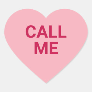 Noem me roze schattige Valentijnsdag conversatie Hart Sticker