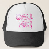 Noem me roze typografiedaille sticker trucker pet (Voorkant)