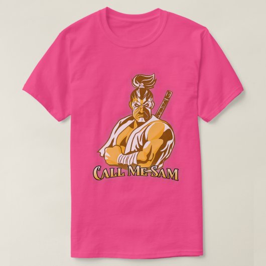 Noem me Sam Funny Japan Cool Japanese Samurai Warr T-shirt (Design voorkant)