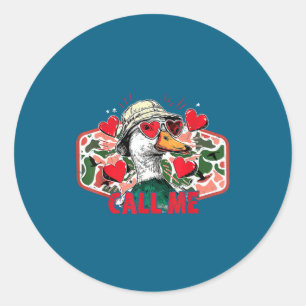 Noem me Wilde Eend Camo Jagen Jager Valentijn Ronde Sticker