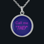 Noem me zij/Aangepast platform Sterling Zilver Ketting<br><div class="desc">Laat mensen weten dat het juiste voornaamwoord om je langs te roepen 'ze' is,  of je eigen voornaamwoord invullen.</div>