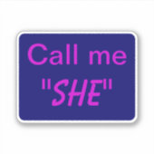 Noem me Zij Sticker (Voorkant)