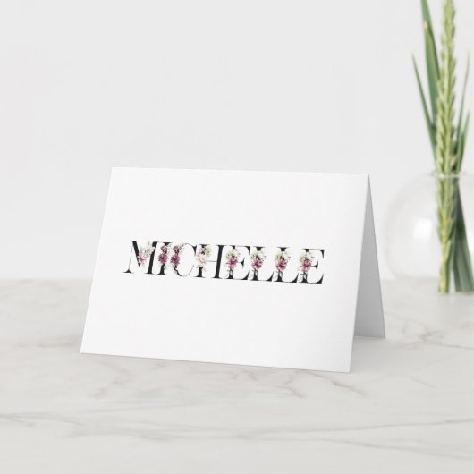 Noem Michelle. Bedankkaart (Voorkant)