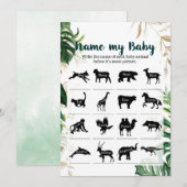 Noem mijn Baby Goud Safari Baby Shower Spel Kaart (Voorkant / Achterkant)